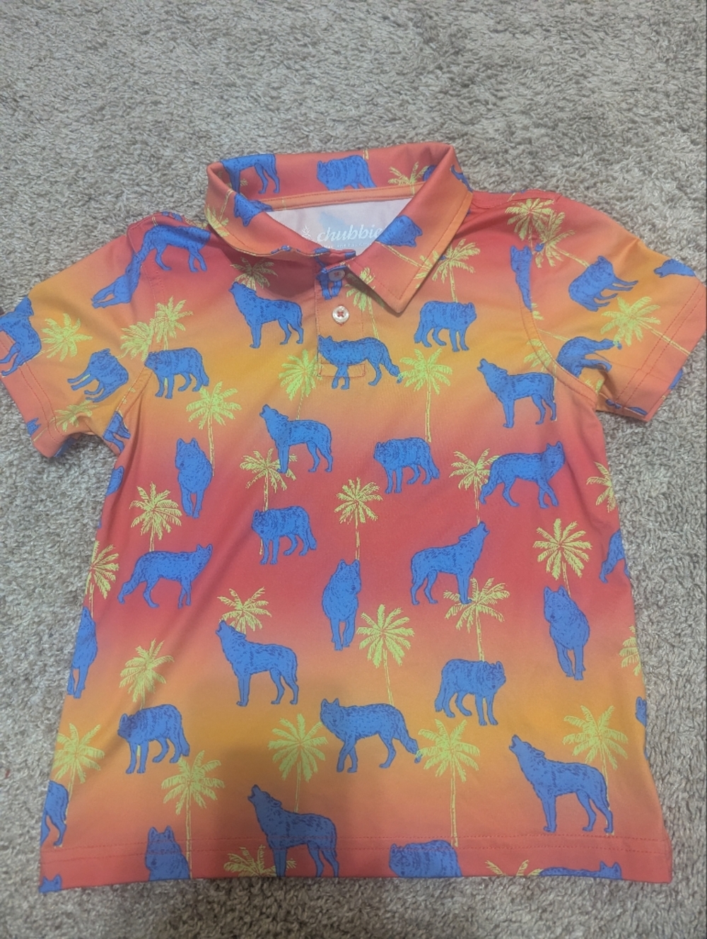 Chubbies Wolf Print Polo Shirt